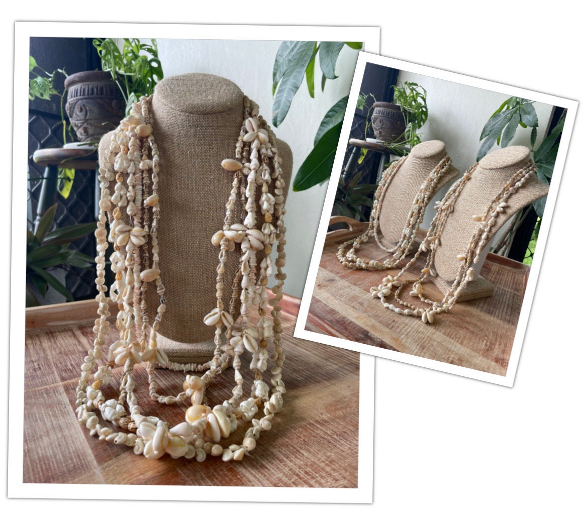 Seashell Lei Set – Pink & White Puka Shells, Graduation Leis (39-28 inch)