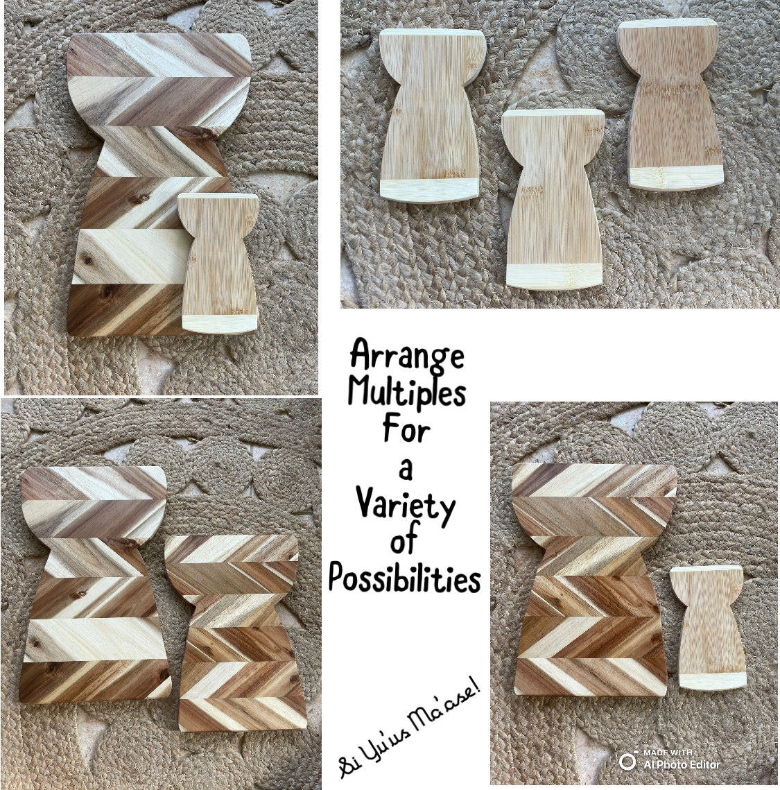 Latte Stone or Haligi Plaques - Solid Bamboo Wood - Sweet Wall Decor- Guam, Chamorro and Micronesian Island Must Have!