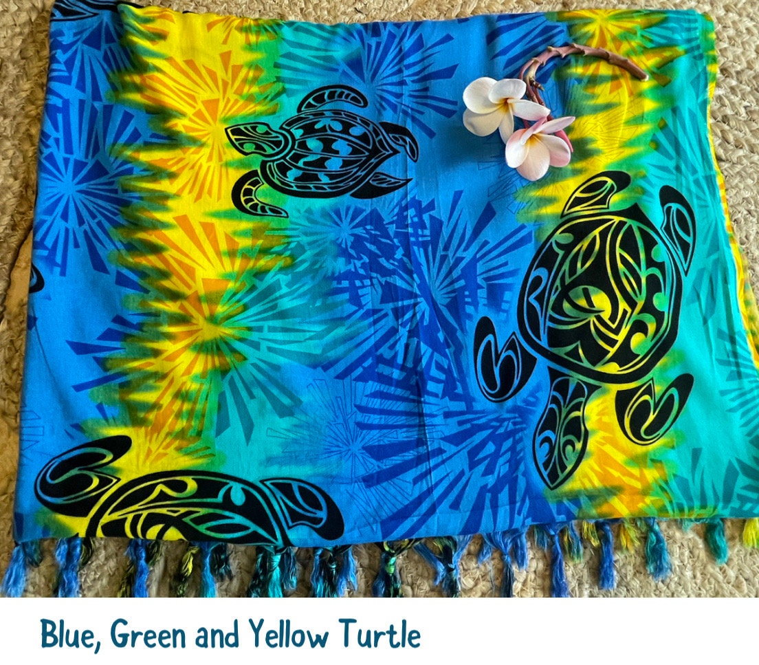Polynesian Print Sarong – Tropical Island Wrap, Beach Cover-Up