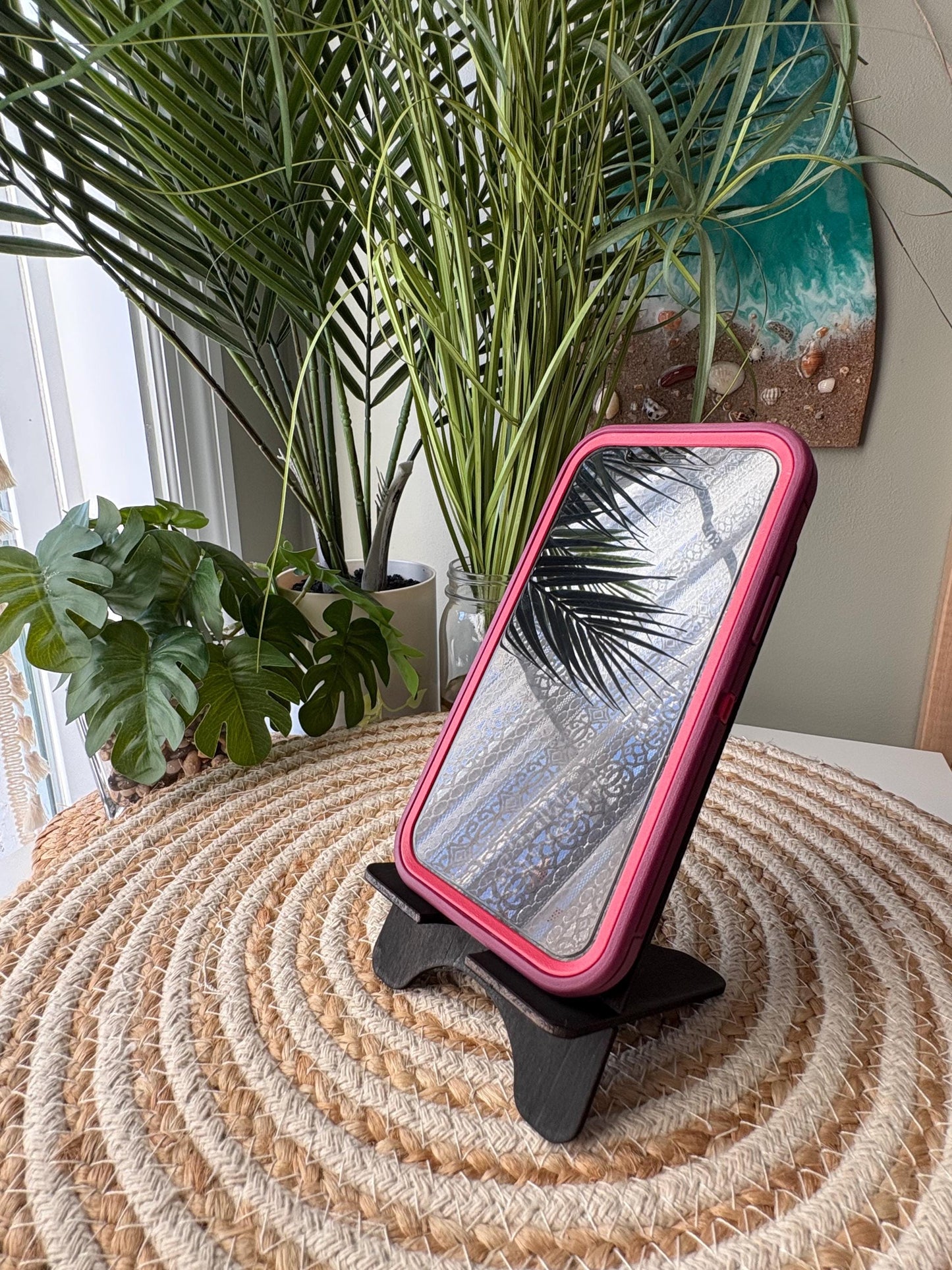 Customizable Samoan Cell Phone Holder: Engraved Seal of Samoa