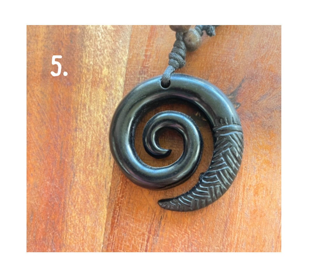 The “Never Give Up”  Polynesian Handcrafted Korus-  Polynesian Fern-  Adjustable Necklace
