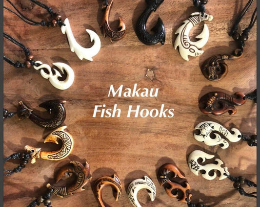 Maui Hooks - Hei Makau Adjustable Bone & Resin Necklaces