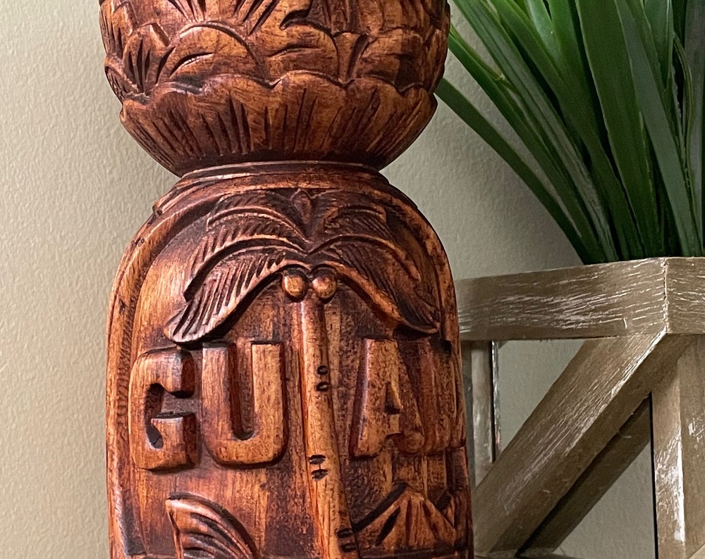 Chamorro Latte Stone Decor - Hand Carved Albesia Wood